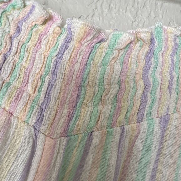 BP Multicolor Striped Palazzo Pants Elastic Waist Wide Women’s Sz L Multicolor - Picture 4 of 13